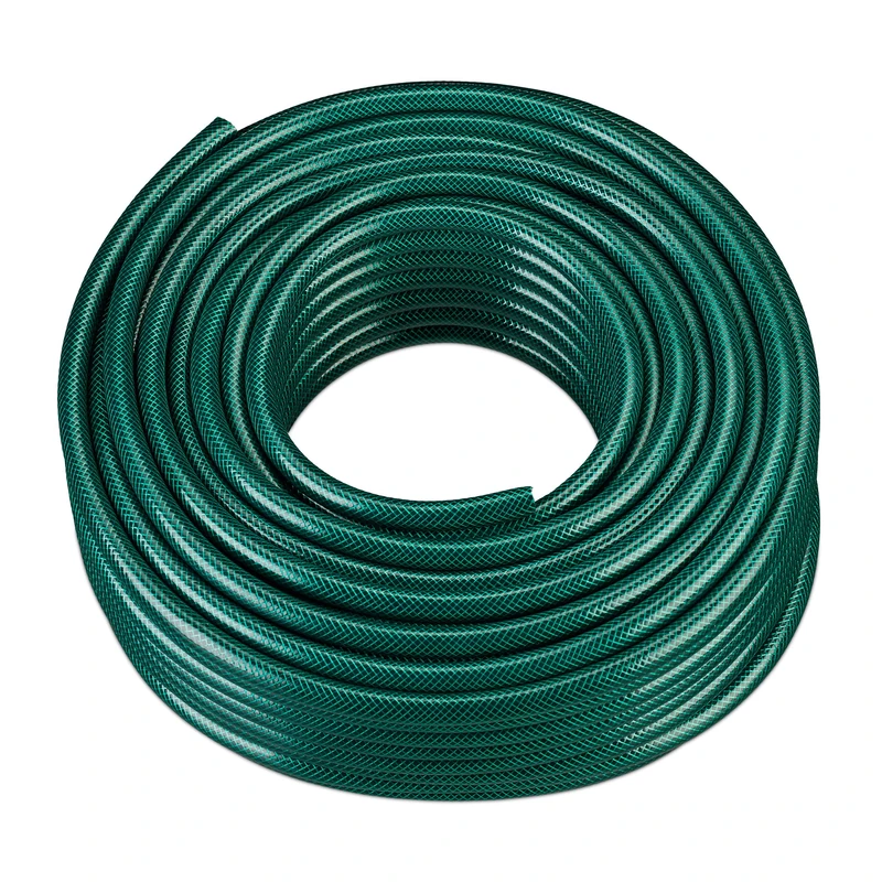 Relaxdays Garden Hose 50m, Universal Water Hose Pipe, 1/2 Inch, Made Of PP, For Watering Flowerbeds & Lawn, Dark Green