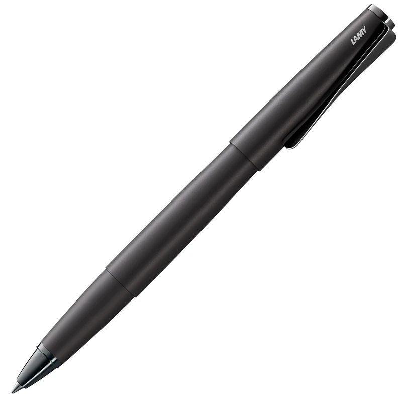 Lamy studio lx-all-black - rollerball pen in elegant metal barrel - with propeller-shaped clip & in line width M M 63 rollerball refill in black