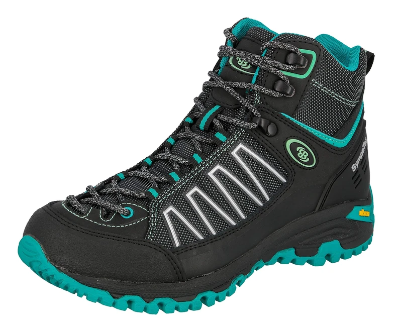 Brütting Women's Mount Meloni High Rise Hiking Shoes, Black/Turquoise, 7.5 UK