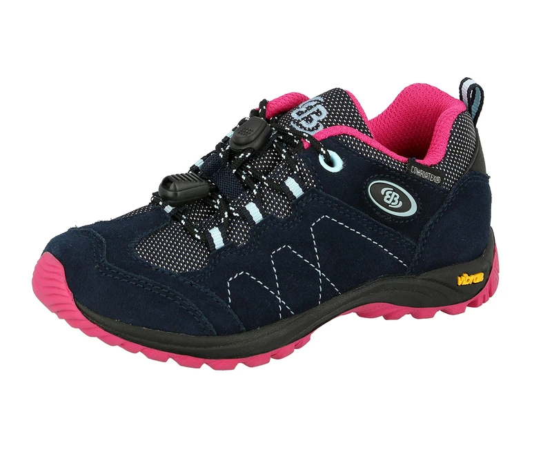 Brütting Unisex Children's Bergen Low Trekking & Hiking Shoes, Navy Pink Blue, 1 UK