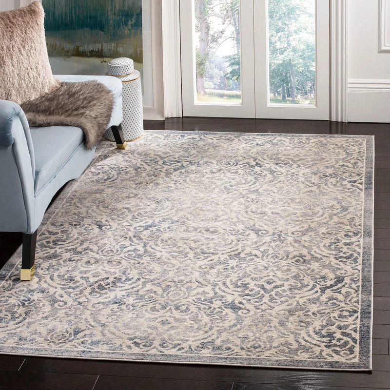 Safavieh Ophelia Traditional Area Rug, Woven Polypropylene Carpet in Light Grey/Blue, 200 X 300 cm