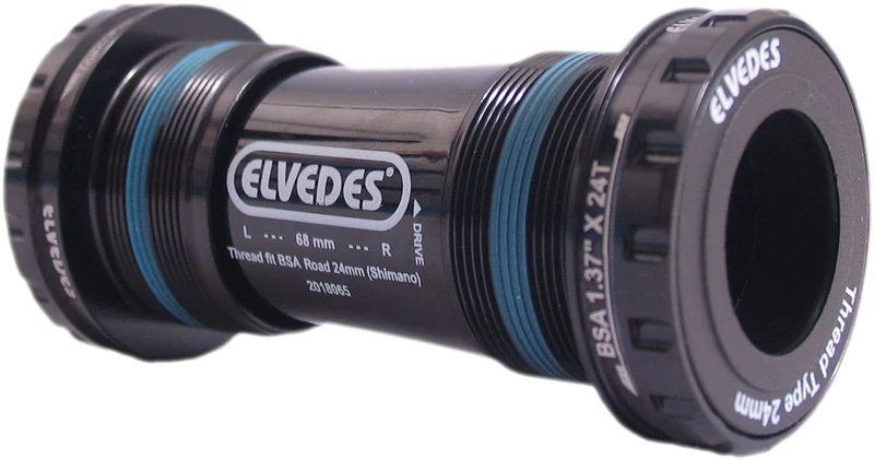 Elvedes BSA Road Bottom Bracket 24 mm (Shimano) Parti per bici. Unisex Adulto, Nero, Standard