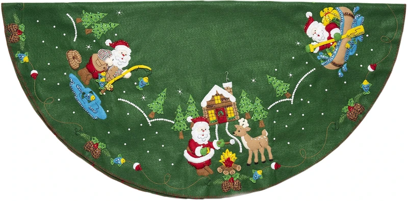 Bucilla 86954E Felt Applique Kit, Lodge Santa