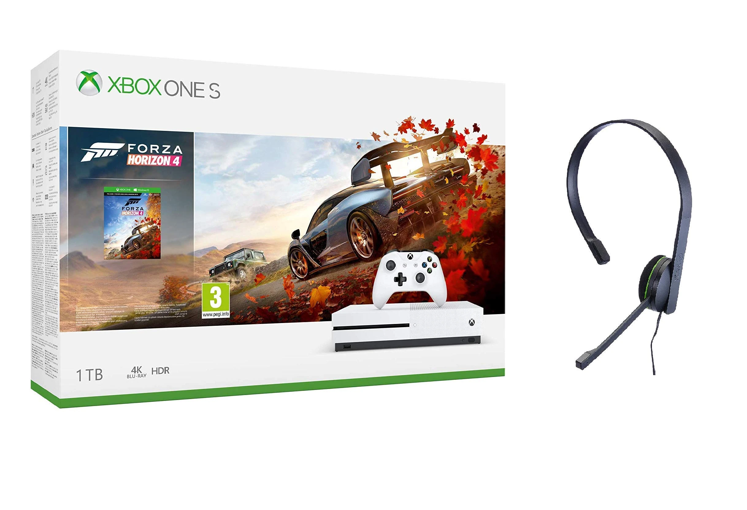 Xbox One S 1TB Forza Horizon 4 console + Official Xbox One Chat Headset