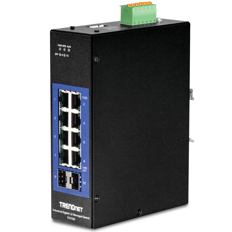 TRENDNET 10-Port Industrial Gigabit L2 Managed DIN-Rail Switch