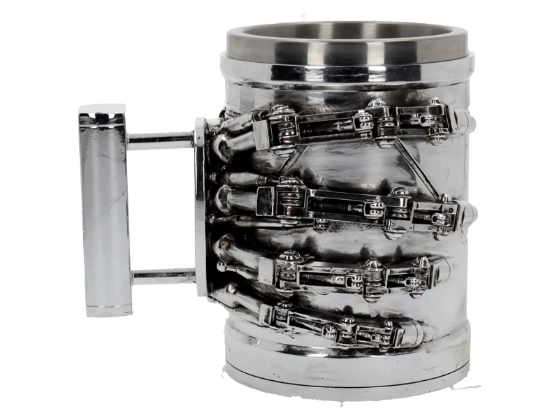 Nemesis Now B4656N9 Terminator 2 Tankard 17cm, Resin w/Stainless Steel Insert, Silver