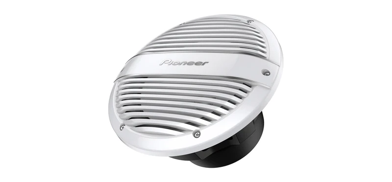 Pioneer TS-ME100WC Marine Grade Subwoofer (900 W), 25 cm/10 Inch, IPX7 Protection, IMPP Cone for Optimal Bass, Installation Depth 126 mm, Mother-of-Pearl White Grid