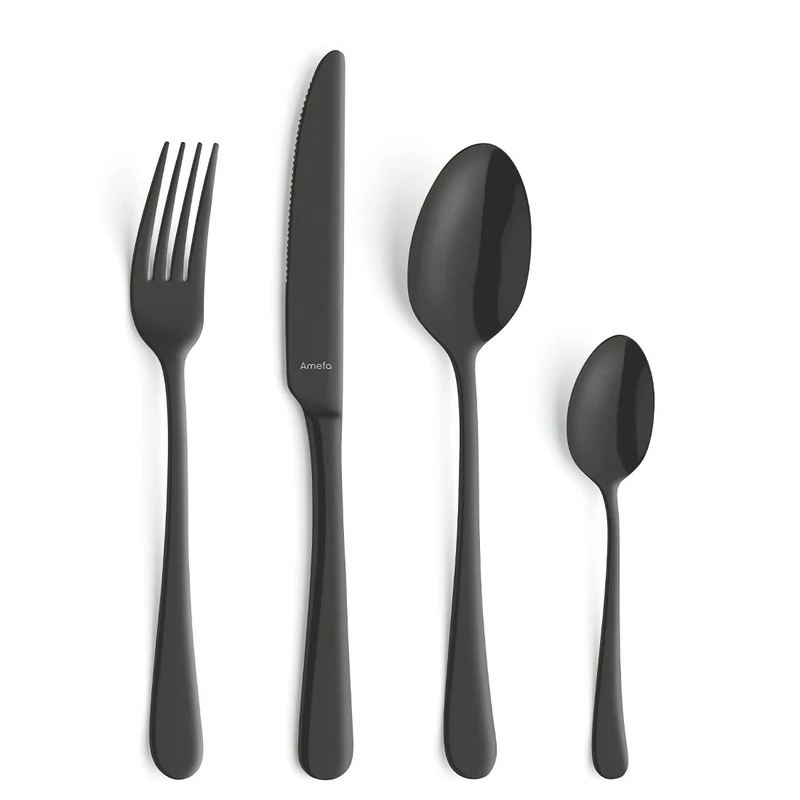 Amefa Austin 24pc Black PVD Stainless Steel Cutlery Set for 6 People