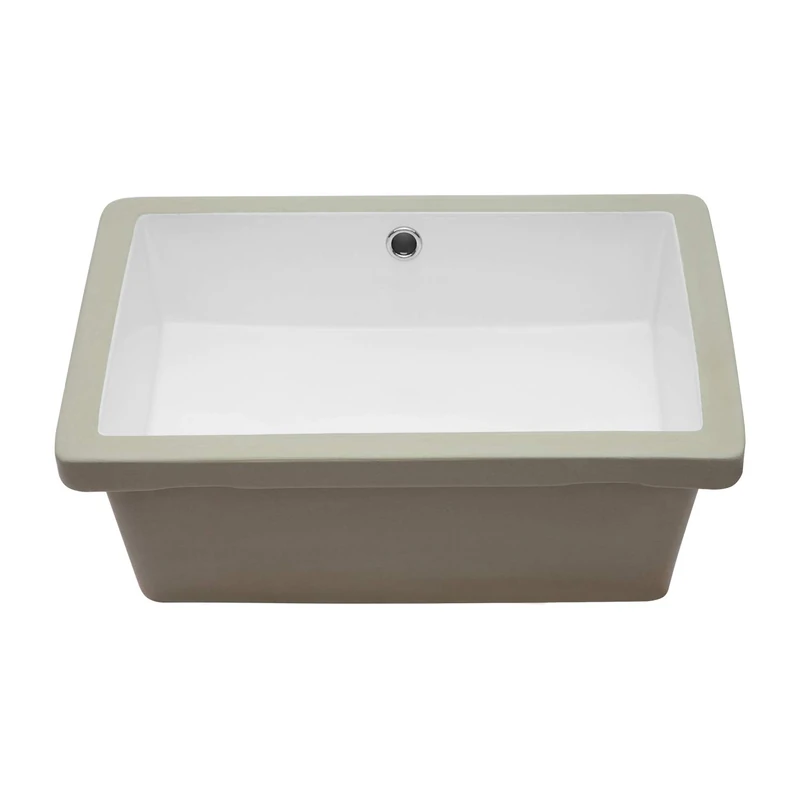 Sarlai Bathroom Sink Undermount Rectangular - 20"x14" Pure White Rectrangle Undermount Sink Porcelain Ceramic Lavatory Vanity Bathroom Sink