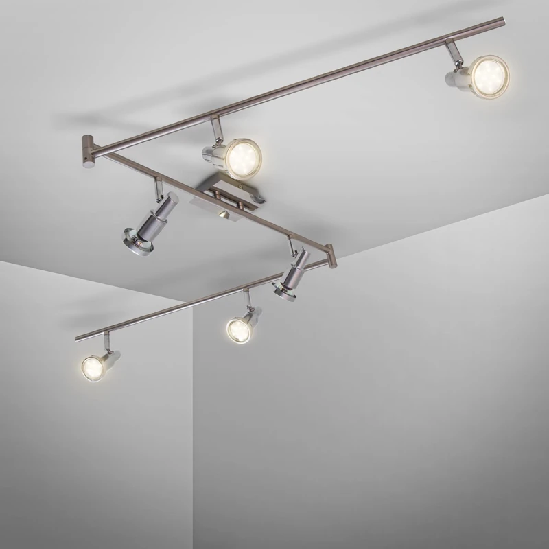 B.K.Licht LED Ceiling Light - 70.8 inch Matt Nickel Spotbar