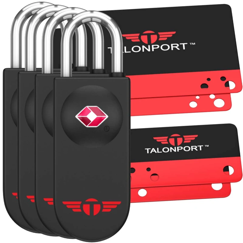 Keyless TSA Approved Luggage Locks with Lifetime Card Keys & No Combo to Forget (4 Pack) - Image 1