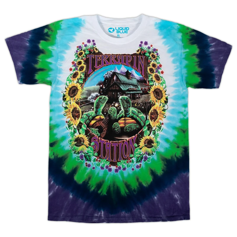 Liquid Blue Unisex's Grateful Dead Terrapin Station Short Sleeve T-Shirt, Tie Dye, XXXXXL