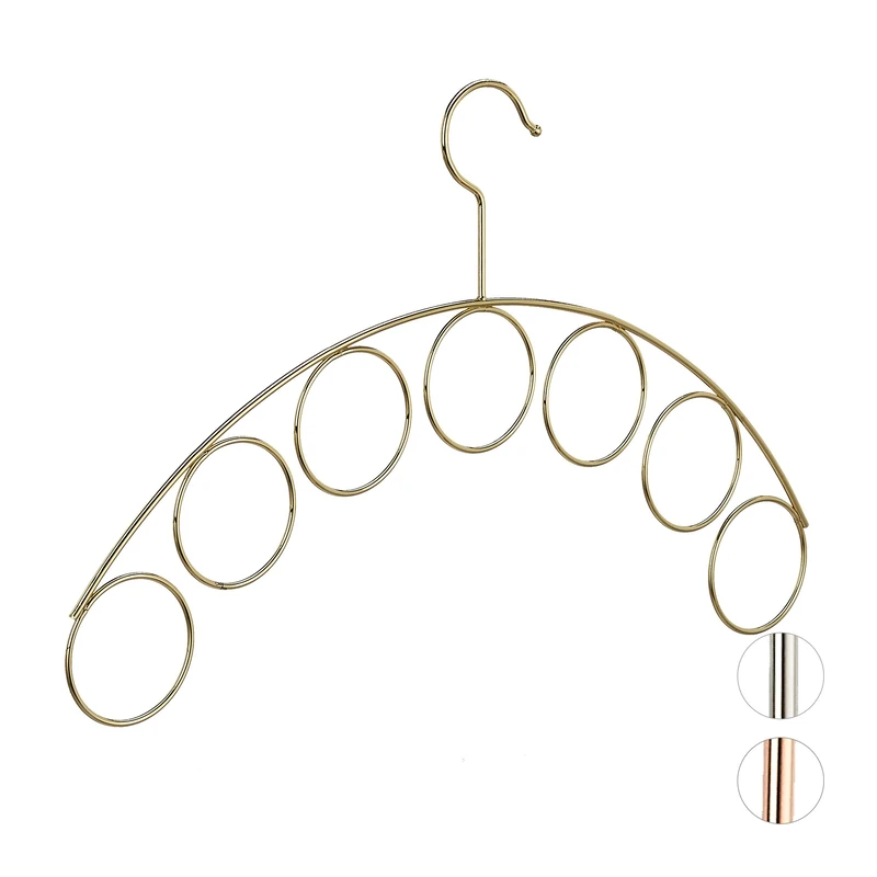 Relaxdays Clothes Hanger, Chic Design, For Shirts, Blouses, Scarves, 3 mm Thin, Metal, Gold