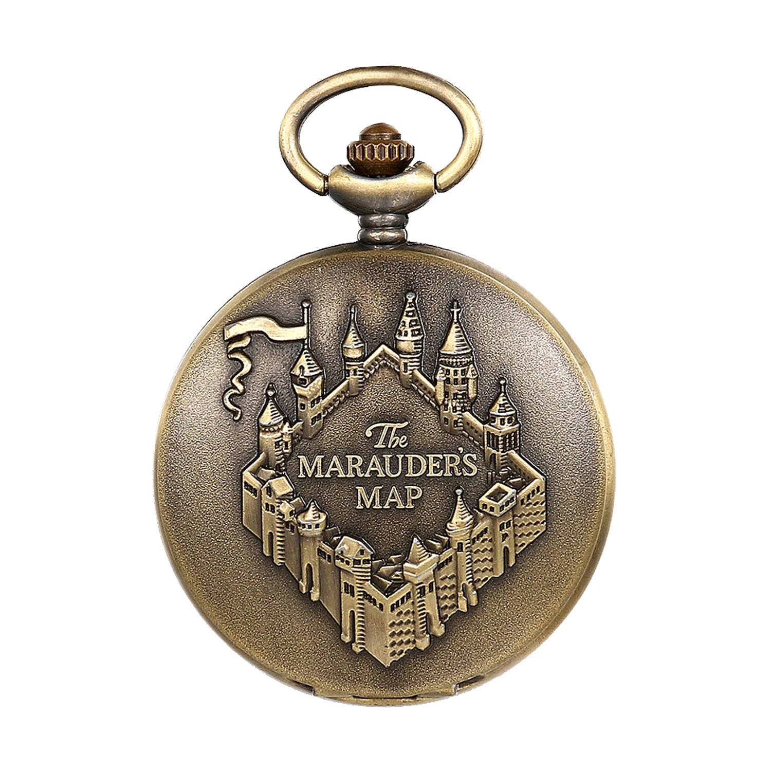 JewelryWe The Marauder's Map Pocket Watch Classic Quartz Watch Necklace Pendant Watches with Chain