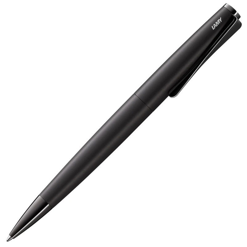 Lamy studio lx-all-black - ballpoint pen in elegant stainless steel casing - with propeller-shaped clip - incl. giant refill M 16 in line width M in black