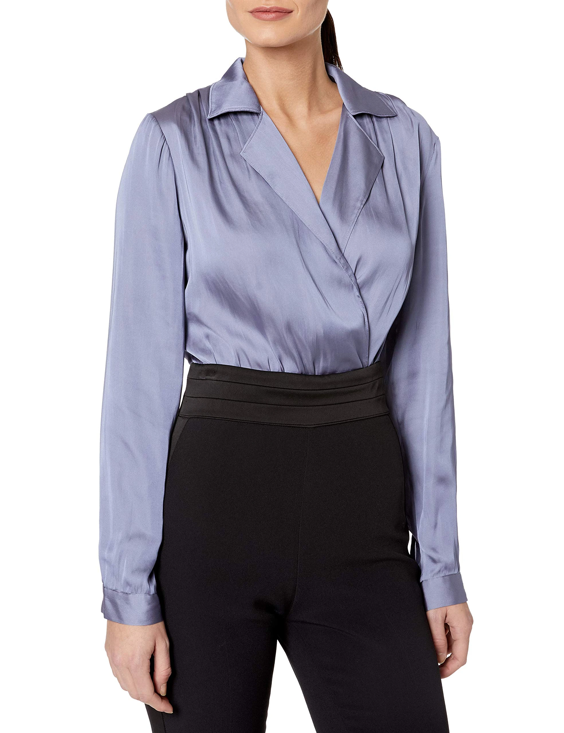 PAIGE Women's SEVYNNE Bodysuit Blouse, Granite, Small