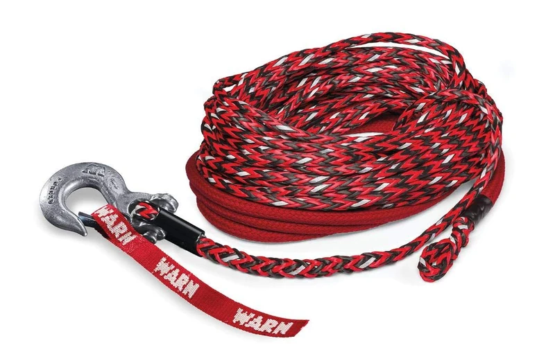 WARN 102558 Spydura Nightline Reflective Synthetic Winch Cable Rope with Swivel Hook End: 3/8" Diameter x 100' Length, 6 Ton (12,000 lb) Capacity