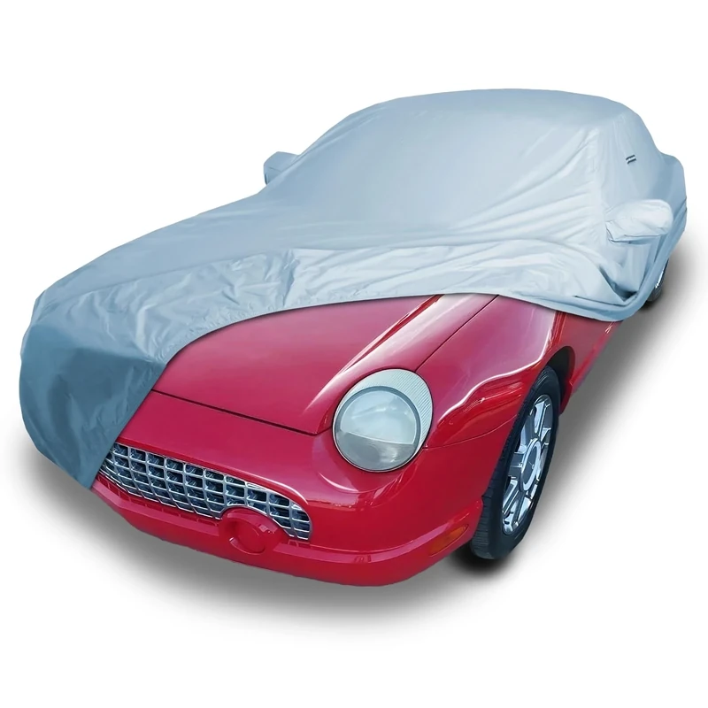 iCarCover Fits: [Ford Thunderbird] 2002-2005 Premium Full Car Cover Waterproof All Weather Resistant Custom Outdoor Indoor Sun Snow Storm Protection Form-Fit Padded Cover with Straps