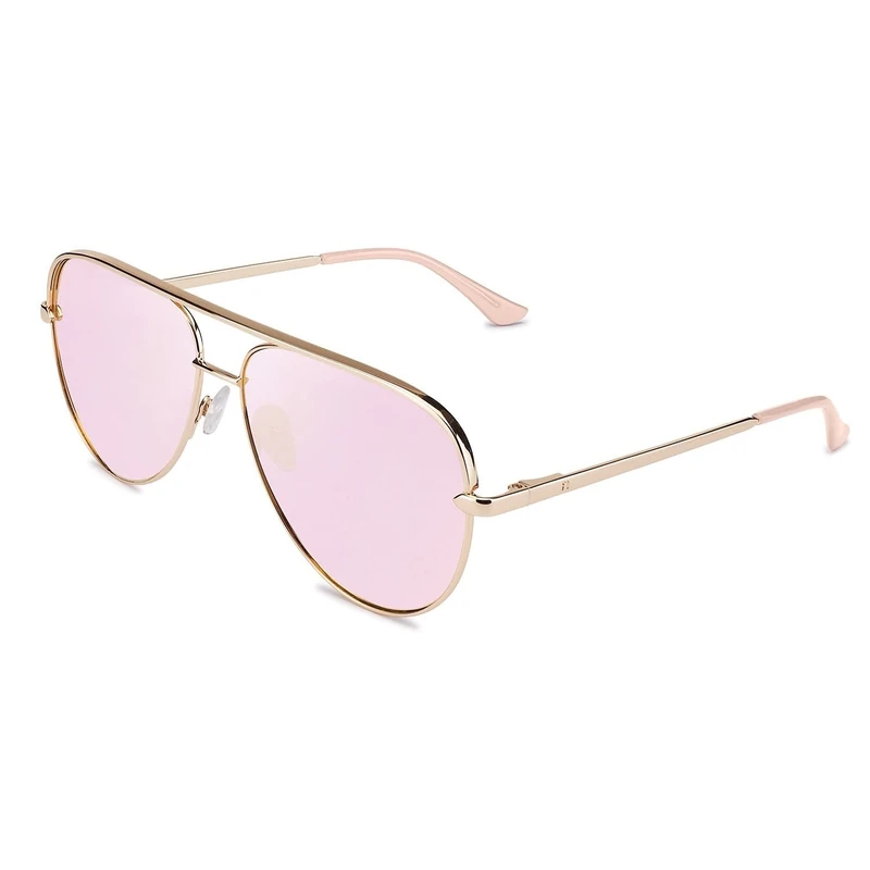 CLANDESTINE - Sunglasses Panorama 0 Gold Rose by Elsa Pataky - Pink HD Nylon Lenses and Stainless Steel Frame - Unisex Sunglasses - Smart Vision Technology - More Sharpness and Less Glare