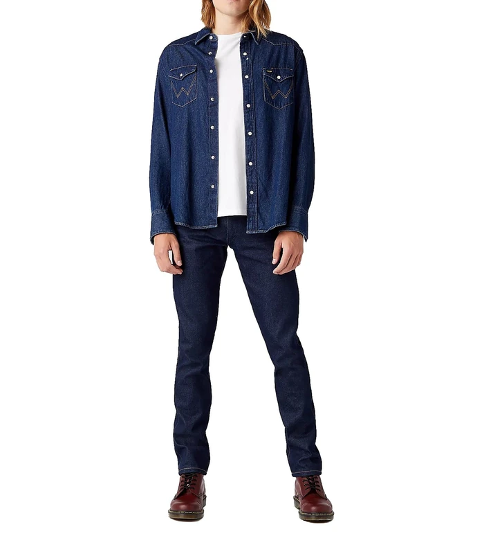 Wrangler Men's Indigood Icons 27mw Denim Shirt, Blue (New 301), 3XL
