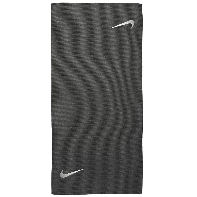 Nike Caddy Golf Towel – Golf Towel for Golf Bag – Highly Absorbent Golf Towel for Club Cleaning – Golf Accessories, Dark Grey/White, One Size