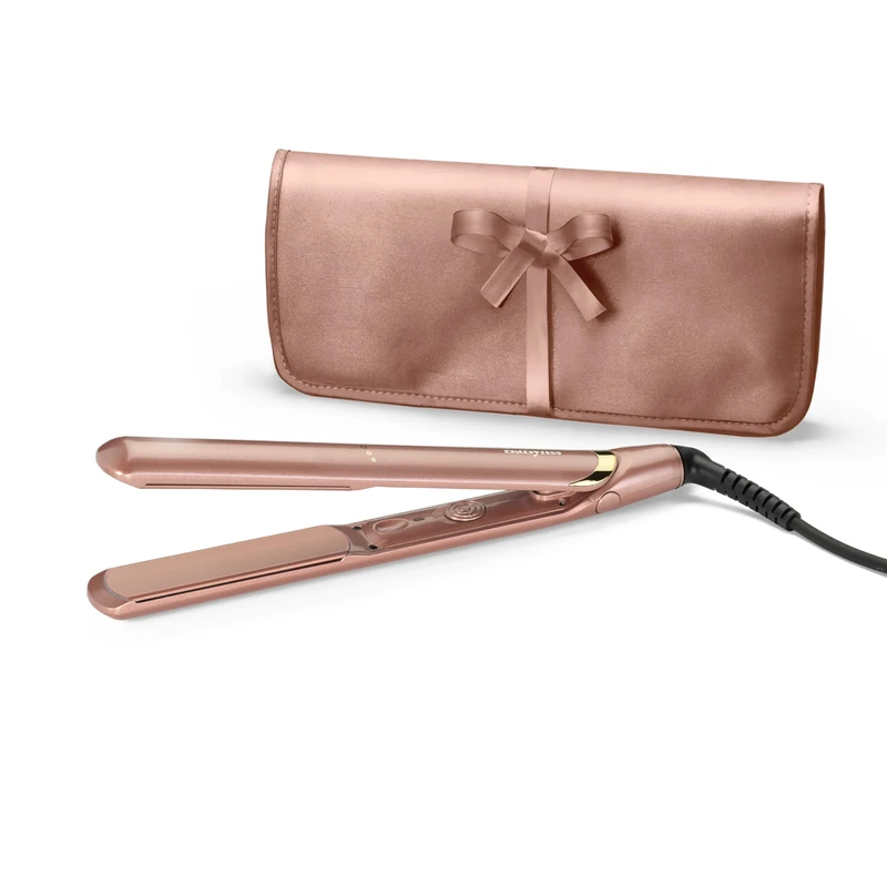 BaByliss Rose Gold Hair Straighteners - Ceramic Plates for Smooth Styling, Multi-Voltage Worldwide use, Ultra-Fast 15 Second Heat Up, 3 Heat Settings Up to 235°C, 2598U
