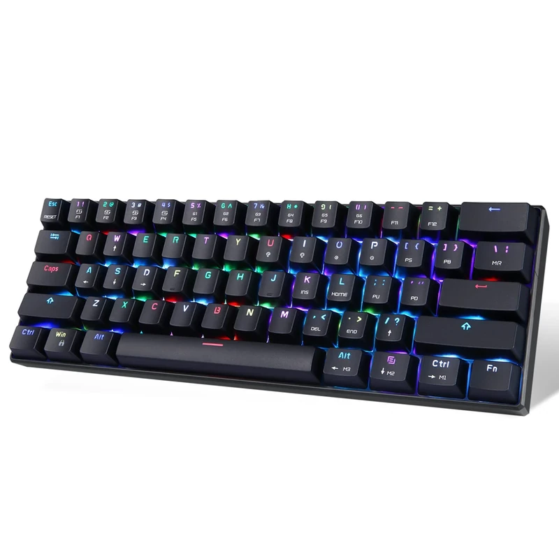 MOTOSPEED 60% 61-Key Mechanical Keyboard - USB Type-C Portable