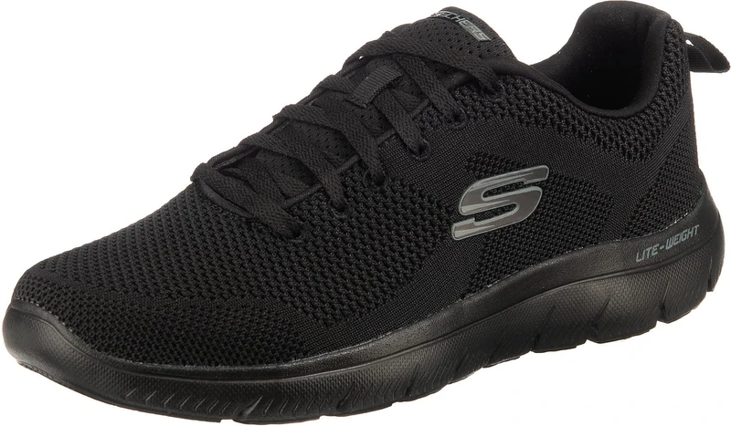 Skechers Men's Summits Brisbane Trainers, Black Textile/Black Trim, 10 UK