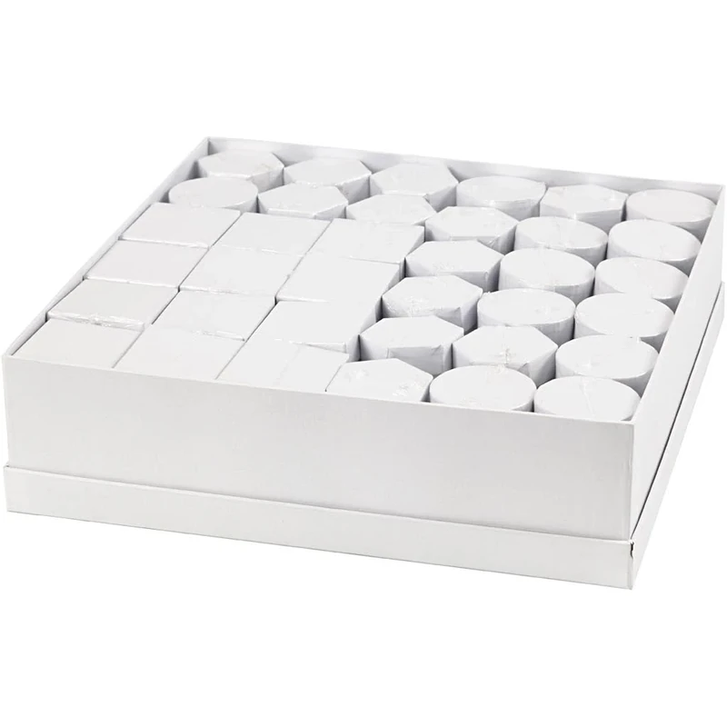 Boxes, White, H: 7+9 cm, Size 4,5+6 cm, 36 Set/ 1 Pack