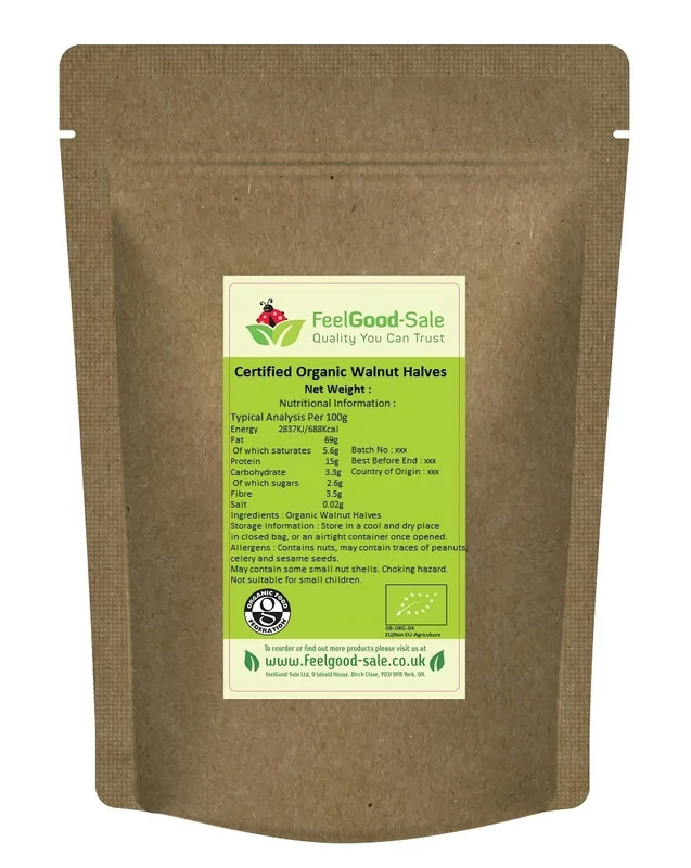 1kg Fresh Organic Walnuts Halves, Premium Quality Nuts - Rich in Omega-3