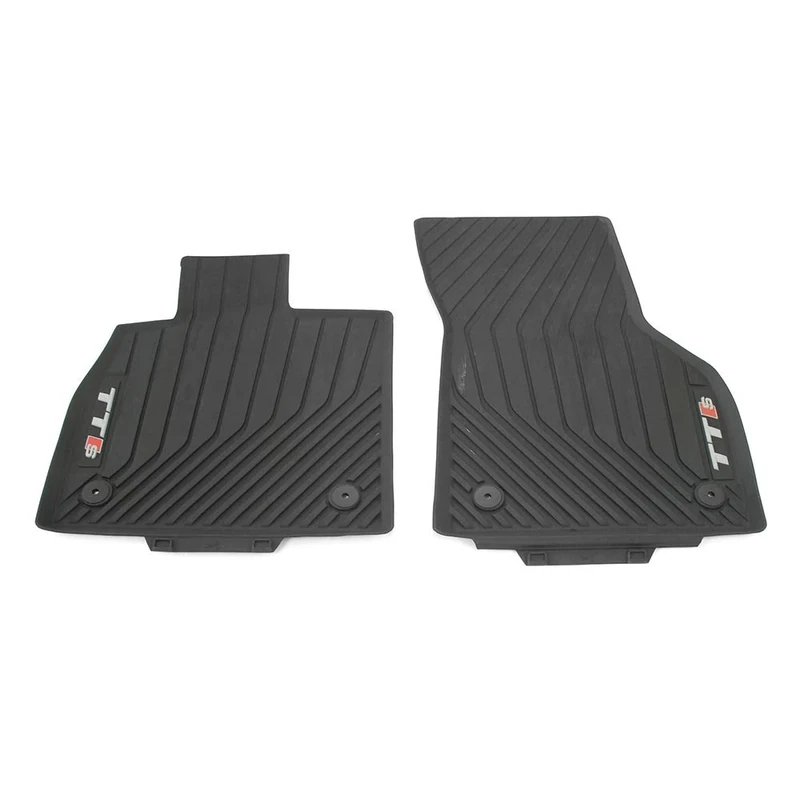 Audi 8S0061221041 Rubber Floor Mats 2 x Rubber Mats Front All-Weather Mats with TTS Lettering, Black
