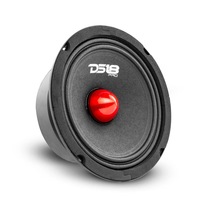DS18 PRO-GM8.4B Loudspeaker - 8", Midrange, Red Aluminum Bullet, 580W Max, 4 Ohms,1.5" Kapton VC Premium Quality Audio Door Speakers for Car or Truck Stereo Sound System (1 Speaker)