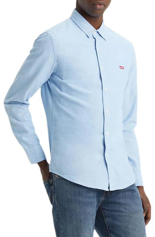 Levi's Men's Long-Sleeve Battery Housemark Slim Shirt, Allure, XXL
