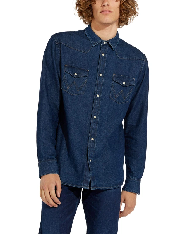 Wrangler Men's Icons 27mw Denim Shirt, Blue (New 301), X-Large