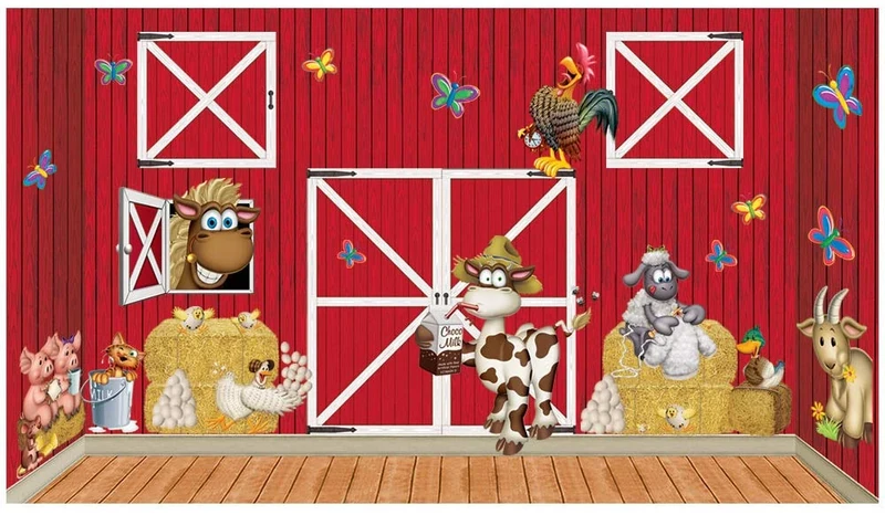 Beistle S29AZA Barnyard Assortment Photo Backdrop, Birthday Decorations, Plastic, Multicolor - Image 1