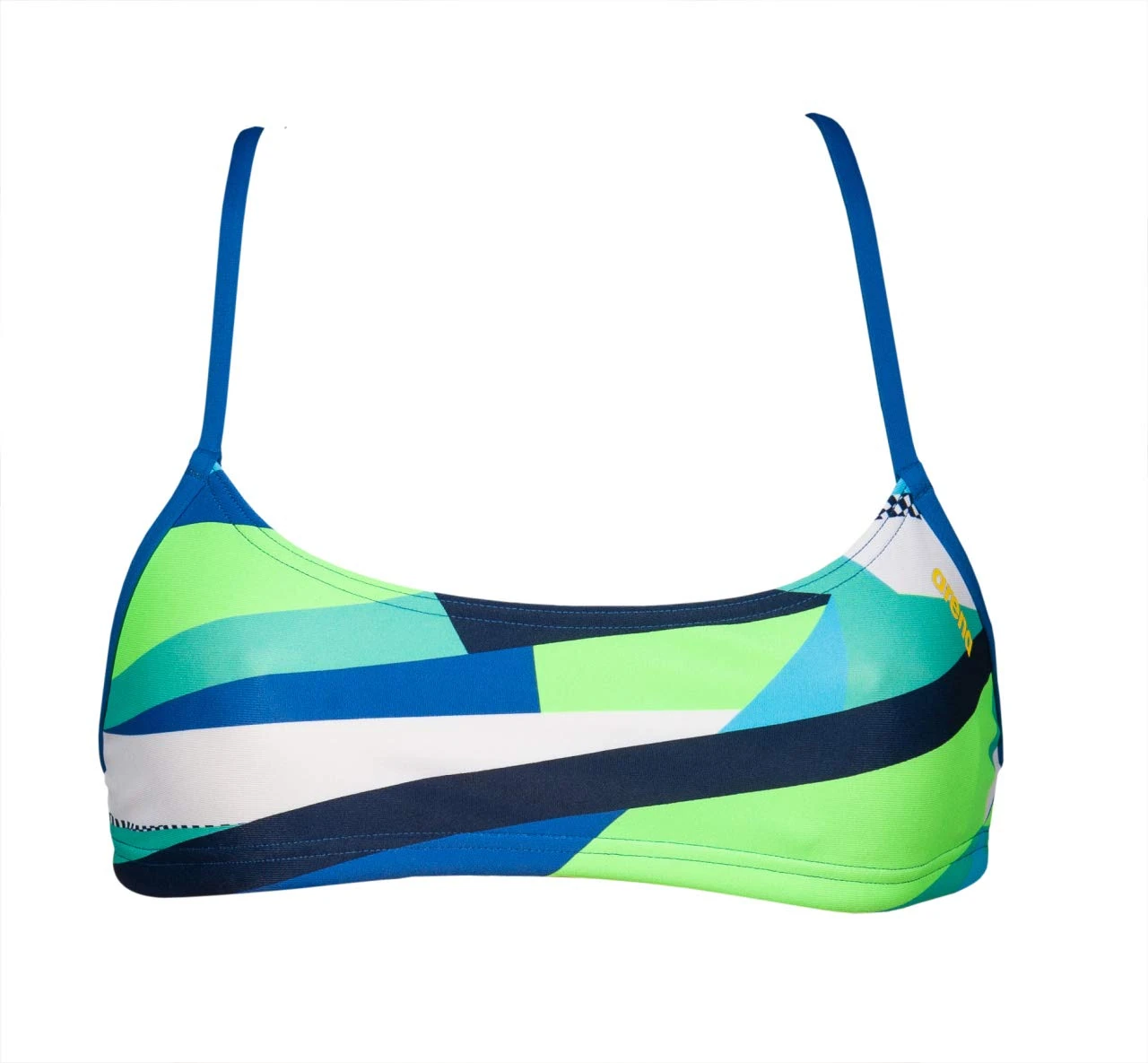 ARENA Rule Breaker Play Bandeau Top MaxLife Bikini Top, Bali Green Multicolor - Royal, XX-Small