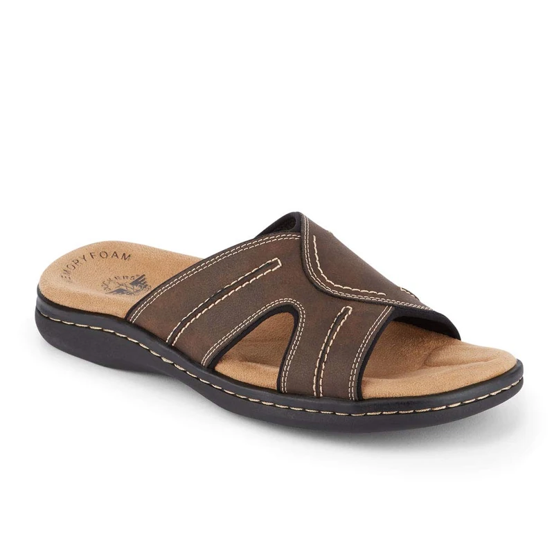 Dockers Men's Sunland Slide Sandal, Dark Brown, 13 Wide