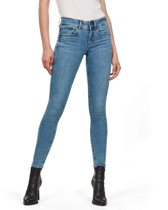 G-Star Women's Lynn Mid Skinny Jeans, Blue (sun faded blue D06746-B605-A587), 25W / 34L