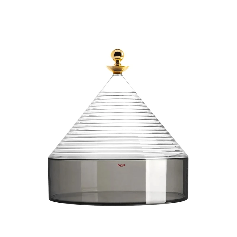 Kartell Trullo Crystal Clear Smoke Storage Bin 27 x 25 cm