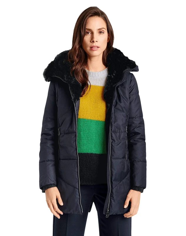 TAIFUN Women's 450040-11701 Jacket, Multicolour (Navy Gemustert 8102), 10 (Size: 36)