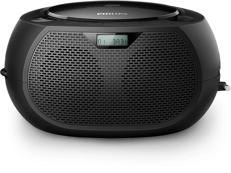 Philips CD player AZB200/12 CD player radio (DAB+, CD playback, 3.5-mm audio-in, shuffle/repeat function, track programming) black - Image 1