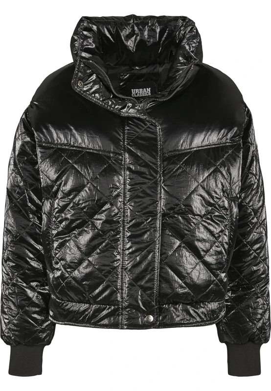 Urban Classics Women's Ladies Vanish Oversized Diamond Quilt Jacket Jacket Not Applicable, Black (Black 00007), Xx-Large
