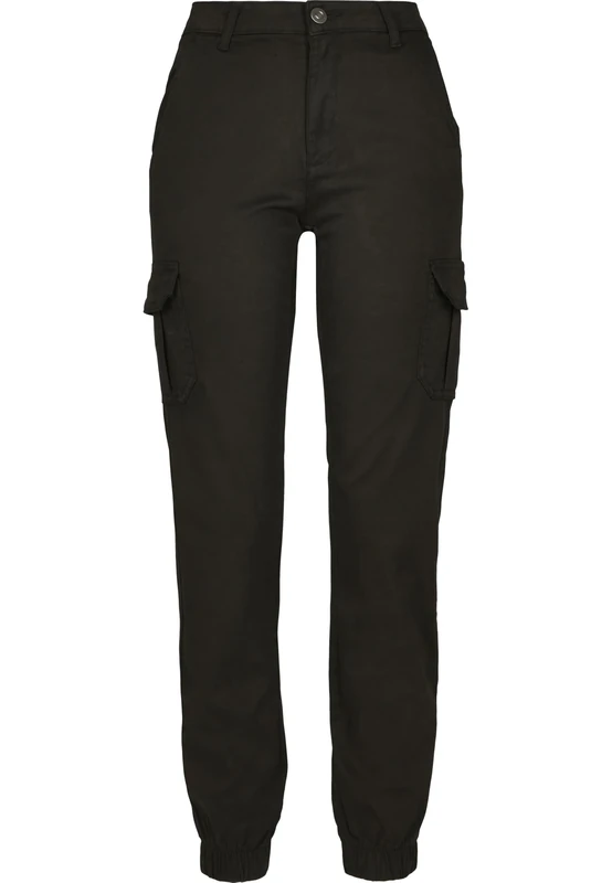 Urban Classics Women's Ladies Cargo-hose High Waist Cargo Pants Hose, Black, 26W UK