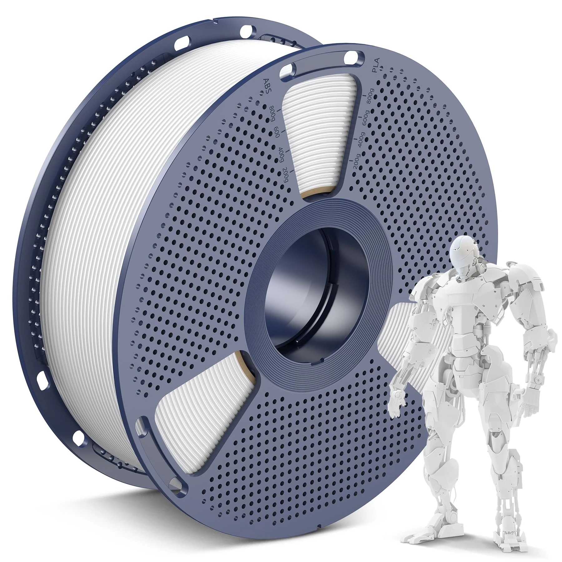 SUNLU PLA 3D Printer Filament, Neatly Wound PLA Filament 1.75mm, Dimensional Accuracy +/- 0.02mm, 1KG Spool 2.2lbs. (White)