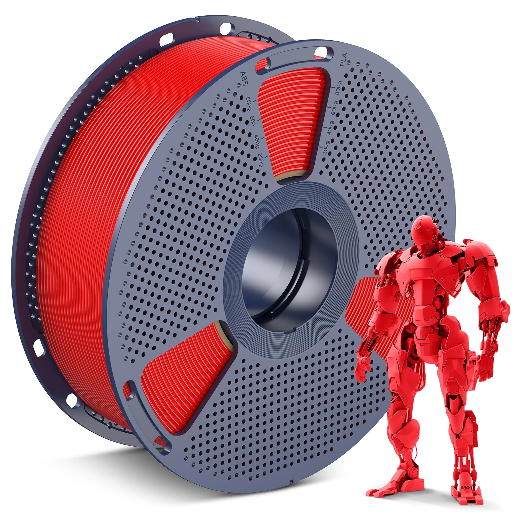 SUNLU PLA 3D Printer Filament, Neatly Wound PLA Filament 1.75mm, Dimensional Accuracy +/- 0.02mm, 1KG Spool 2.2lbs. (Red)