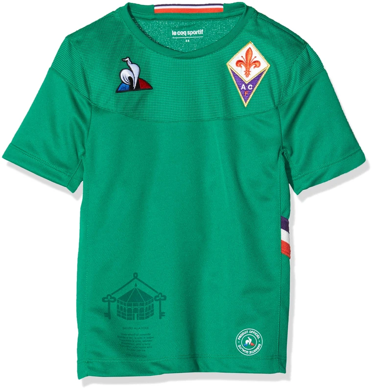 Le Coq Sportif Fiorentina Replica Dom Ss Children's T-Shirt, Boys, T-Shirt, 1921238, Green (Forez), 6 Years