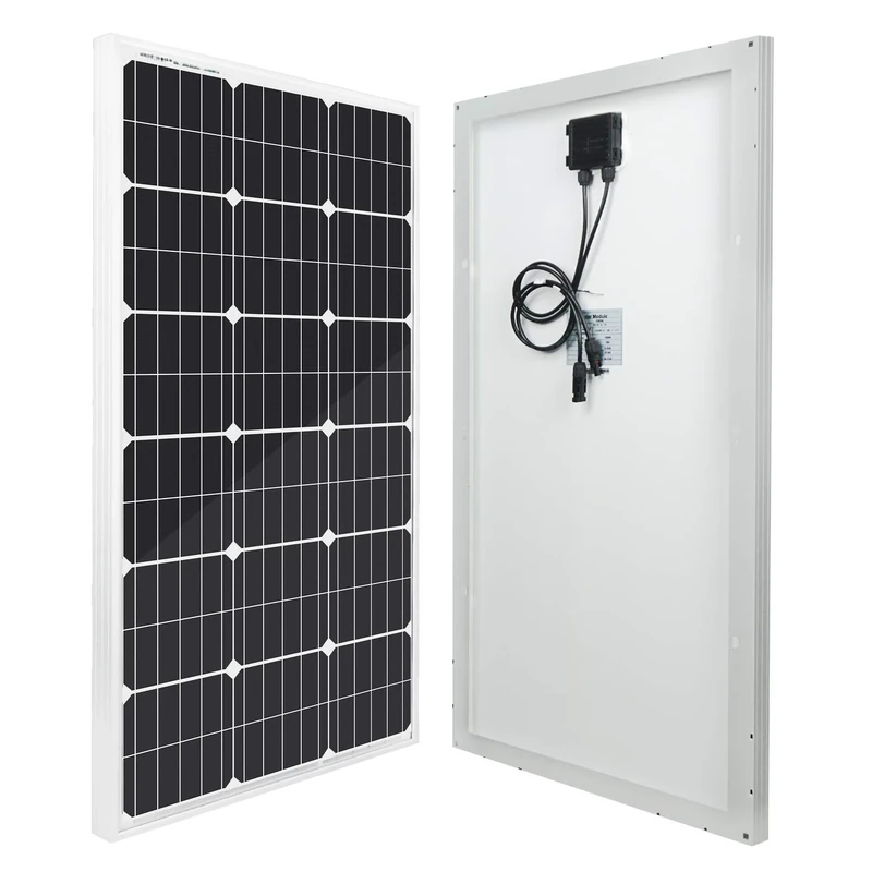 ECO-WORTHY VC-L02M100-B-2 Portable 200Watts (2pcs 100watts) 18 Volts Monocrystaline Solar Panels 12V Battery for On-Grid in RV, Boat, Camper