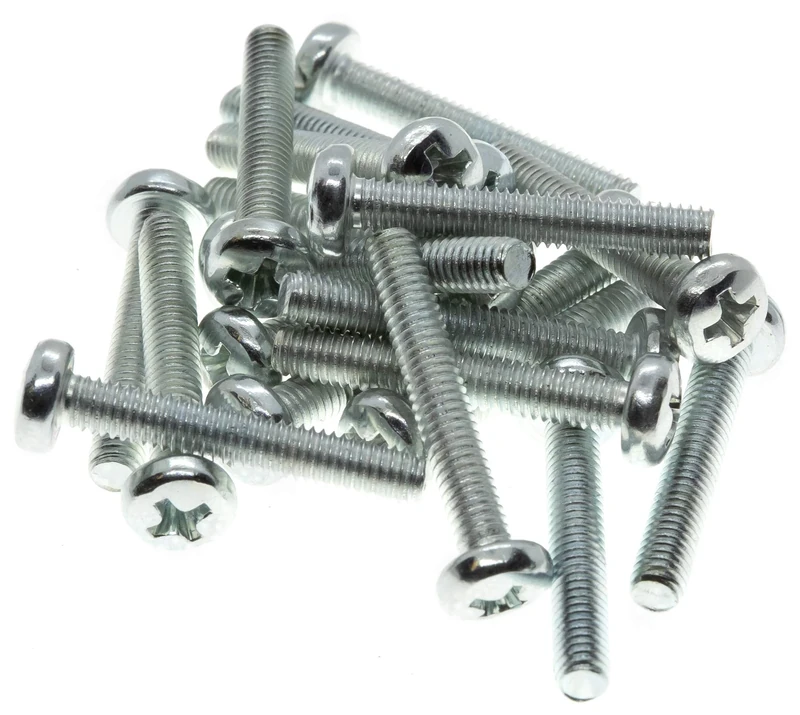 M4 (4mm x 25mm) Phillips Pan Head Machine Screws - Steel (Pack of 20) DIN 7985 G09-G10BC
