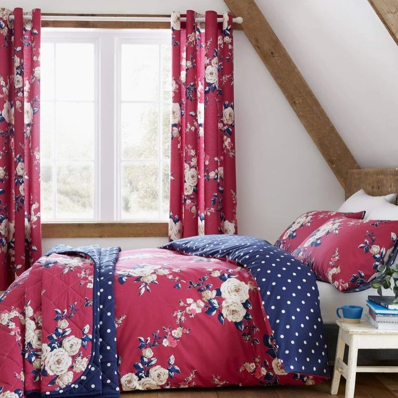 Catherine Lansfield Canterbury Easy Care Bedspread Plum 220x230cm