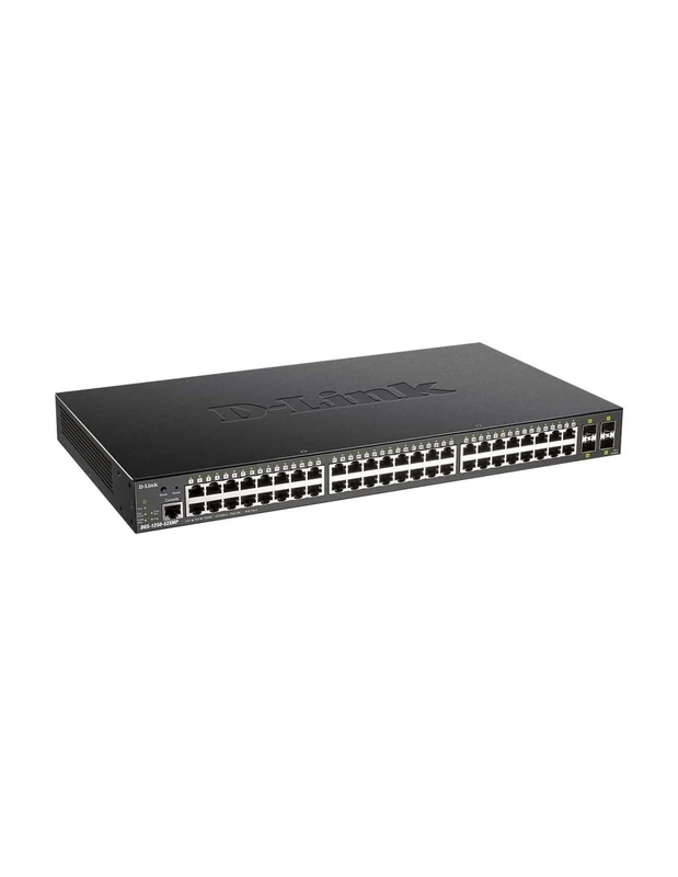 D-link DGS-1250-52XMP - 52-Port Gigabit Smart Managed PoE Switch With 10G Uplinks, 370w Poe Budget, 48 X 10/100/1000base-t PoE, 4 X 10g SFP+ Ports, 176 Gbps Switching Capacity